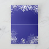 Navy Blue Snowflake kerst Feestdagen Kaart (Binnen)