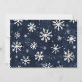Navy Blue Snowflake Kerstfoto Feestdagenkaart (Achterkant)