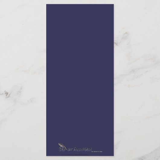 Navy Blue Snowflake Winter Wedding Menu (Achterkant)