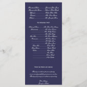 Navy Blue Snowflake Winter Wedding Programme Programmakaart (Achterkant)