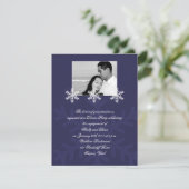 Navy Blue Snowflake Winter Wedding Verloving Kaart (Staand voorkant)
