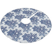 Navy Blue Snowflakes Kerstboom Rok (Gekanteld)