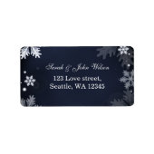 navy blue snowflakes return address label (Voorkant)