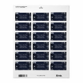 navy blue snowflakes return address label (Full Sheet)