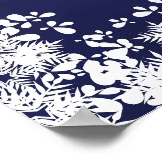 Navy blue snowflakes wedding welcome sign poster (Hoek)