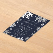 Navy Blue Snowflakes Winter Wedding Acryl Uitnodigingen (Laagn)