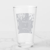 Navy Blue Snowflakes Winter Wedding Glas (Achterkant)