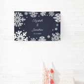 Navy Blue Snowflakes Winter Wedding Spandoek (Insitu)
