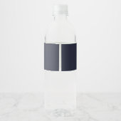 Navy Blue Snowflakes Winter Wedding Waterfles Etiket (Achterkant)