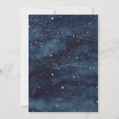 Navy Blue Snowy Winter Wonderland Weddenschap (Achterkant)