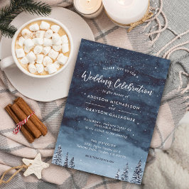 Navy Blue Snowy Winter Wonderland Weddenschap