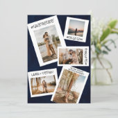Navy blue social media 5 foto slaat de datum op save the date (Staand voorkant)