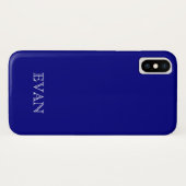 NAVY BLUE Solid Achtergrond iPhone X Hoesje (Achterkant (horizontaal))