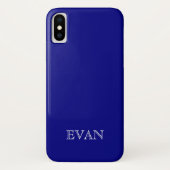 NAVY BLUE Solid Achtergrond iPhone X Hoesje (Achterkant)