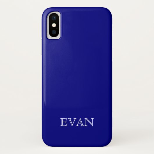NAVY BLUE Solid Achtergrond iPhone X Hoesje (Achterkant)