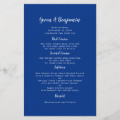 Navy Blue Solid Affordable Wedding Menu Sjabloon (Voorkant)