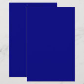 Navy Blue Solid Color Briefpapier (Voorkant / Achterkant)