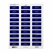 Navy Blue Solid Color Etiket (Full Sheet)