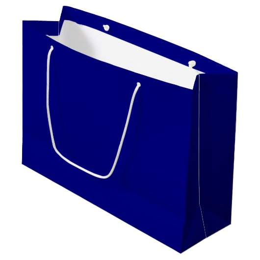 Navy Blue Solid Color Groot Cadeauzakje (Voorkant Gekanteld)