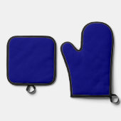 Navy Blue Solid Color Ovenwant & Pannenlap Set (Voorkant)