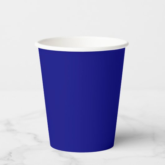 Navy Blue Solid Color Papieren Bekers (Voorkant)