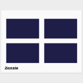 Navy Blue Solid Color-Sjabloon Rechthoekige Sticker (Vel)
