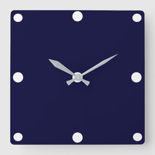 Navy Blue Solid Color Vierkante Klok (Voorkant)