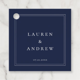 Navy Blue Solid Minimalist Modern Gift Bedankjes Labels