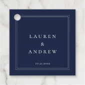 Navy Blue Solid Minimalist Modern Gift Bedankjes Labels (Voorkant)