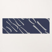 Navy Blue Soothing Pattern Yoga Mat (Achterkant (horizontaal))