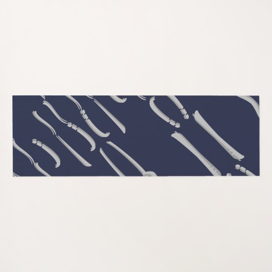 Navy Blue Soothing Pattern Yoga Mat (Achterkant (horizontaal))