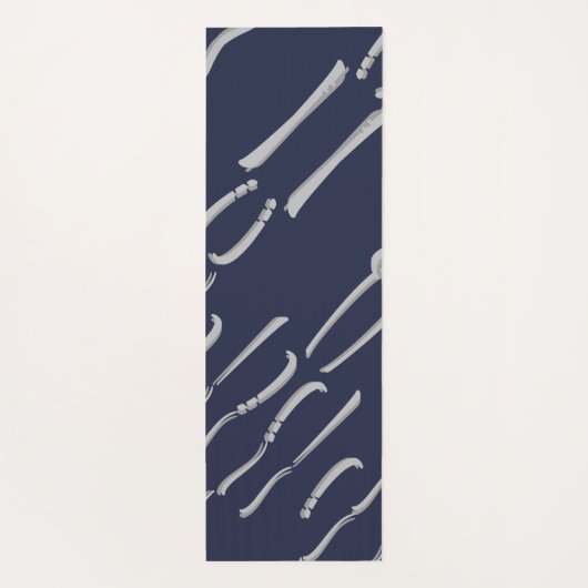 Navy Blue Soothing Pattern Yoga Mat (Achterkant)