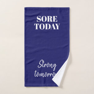 Navy Blue Sore Vandaag Sterk Morgen Workout Gym Handdoek