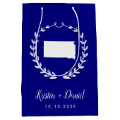 Navy Blue South Dakota Map Wedding Welcome Swag Medium Cadeauzakje (Voorkant)