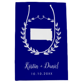 Navy Blue South Dakota Map Wedding Welcome Swag Medium Cadeauzakje