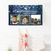 Navy Blue Sparkle Afstuderen Photo Banner (Insitu)