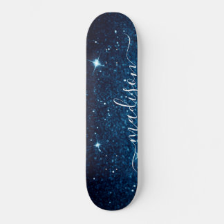 Navy Blue Sparkle Glitter, gepersonaliseerd Persoonlijk Skateboard