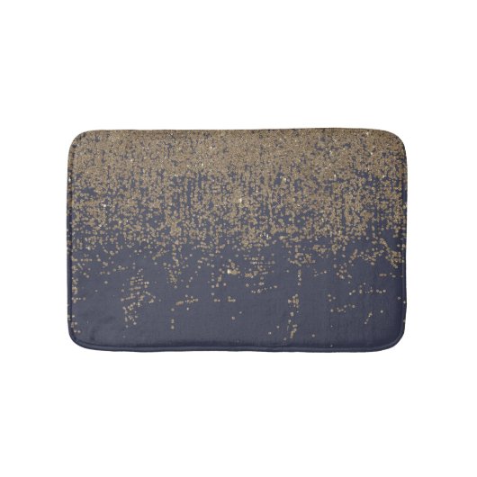 Navy Blue Sparkly Glitter Ombre Badmat (Voorkant)