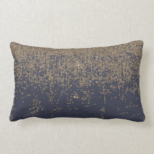 Navy Blue Sparkly Glitter Ombre Kussen