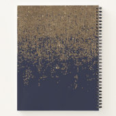 Navy Blue Sparkly Glitter Ombre Notitieboek (Achterkant)
