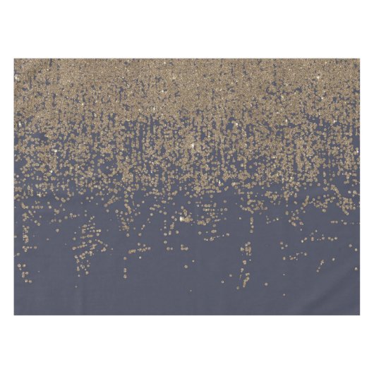 Navy Blue Sparkly Glitter Ombre Tafelkleed (Voorkant (Horizontaal))