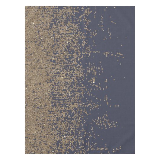 Navy Blue Sparkly Glitter Ombre Tafelkleed (Voorkant)