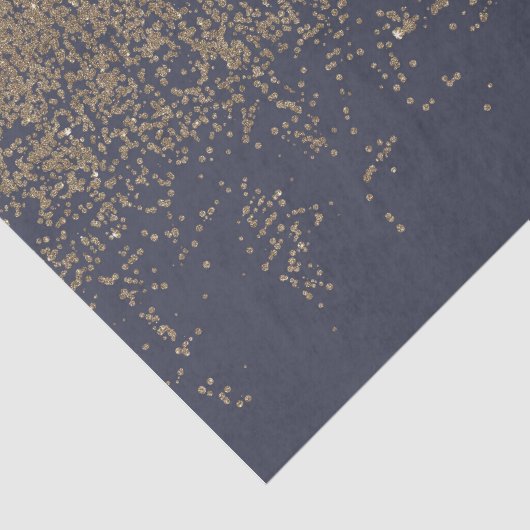 Navy Blue Sparkly Glitter Ombre Tissuepapier (Detail)