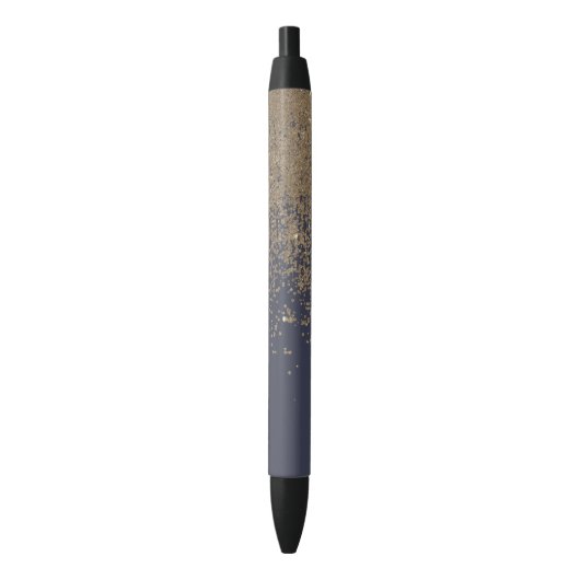 Navy Blue Sparkly Glitter Ombre Zwarte Inkt Pen (Voorkant Verticaal)