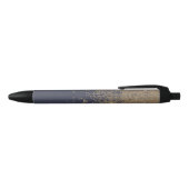 Navy Blue Sparkly Glitter Ombre Zwarte Inkt Pen (Bovenkant)