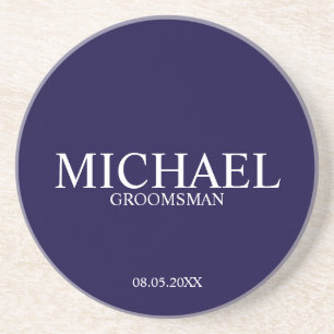 Navy Blue Specialized Groomsmen Zandsteen Onderzetter