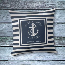 Navy Blue Specialized Kapitein Nautical Anchor Kussen