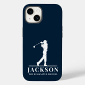 Navy Blue Specialized Monogram Golfer Case-Mate iPhone Case (Achterkant)