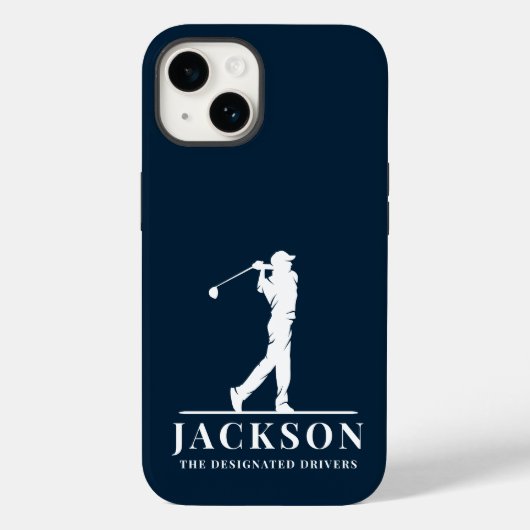 Navy Blue Specialized Monogram Golfer Case-Mate iPhone Case (Achterkant)