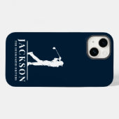 Navy Blue Specialized Monogram Golfer Case-Mate iPhone Case (Achterkant (horizontaal))
